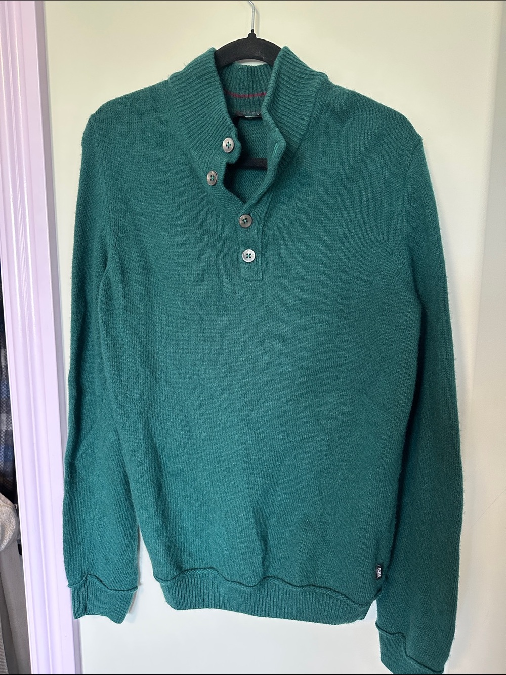 Boss Green Turtleneck Button Knit Sweater